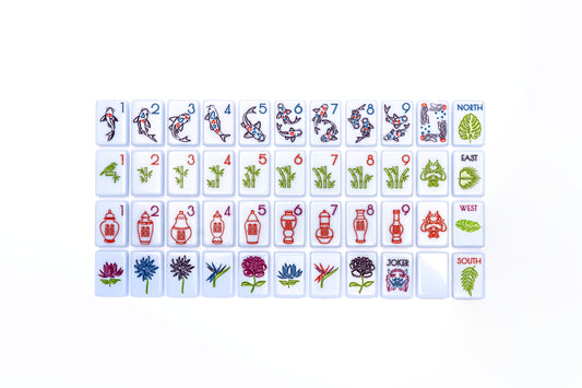 The Chinoiserie Mahjong Tile Set _ Breezy Blue High-End Hand-Painted Mahjong Set Tiles by Southern Sparr