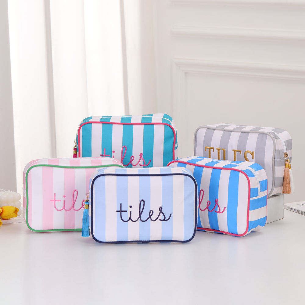 Premium Padded Case with Tassel-NMJL Mahjong Signature Striped Tile Bag
