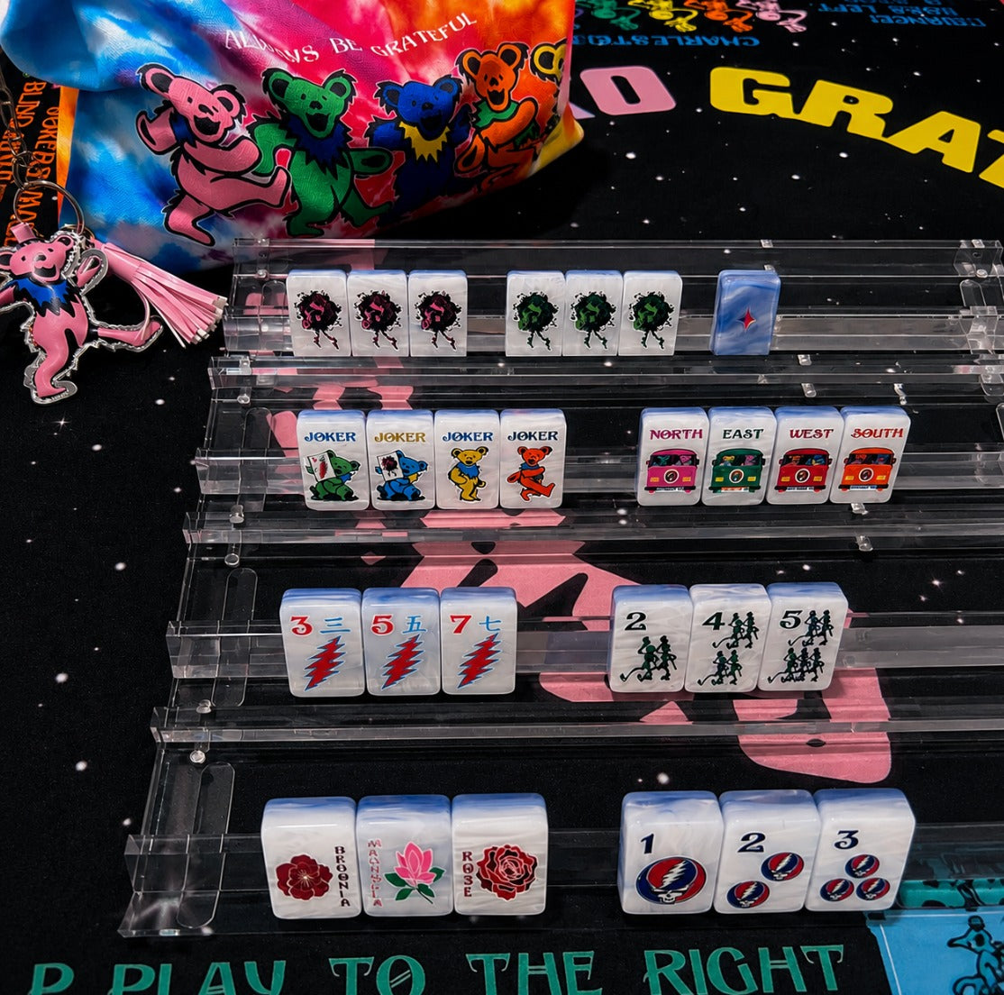 Grateful Dead x Bespoke Mahjong - STEALIE BLUE TIE DYE PEARL