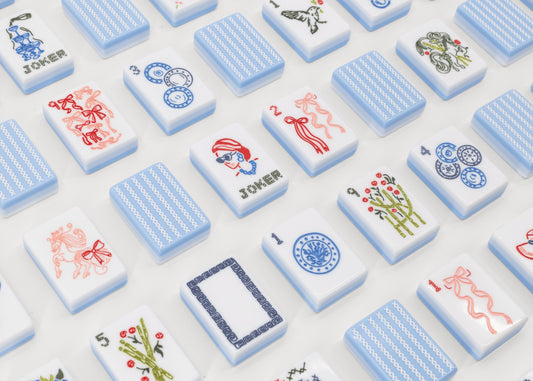 Miss Darling Cameo Blue_ Mahjong Tile Set – Miss Mahjong
