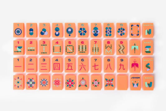 The Minimal Line - Mahjong Tile Set - Barney Orange Mahjong Tiles– The Mahjong Line