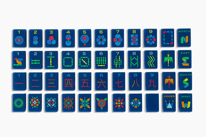 The Minimal Line - Mahjong Tile Set - Admiral Blue Mahjong Tiles– The Mahjong Line