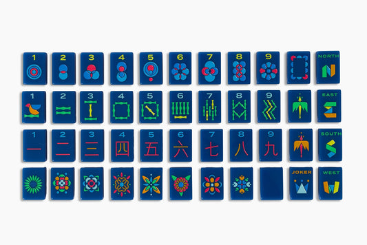 The Minimal Line - Mahjong Tile Set - Admiral Blue Mahjong Tiles– The Mahjong Line