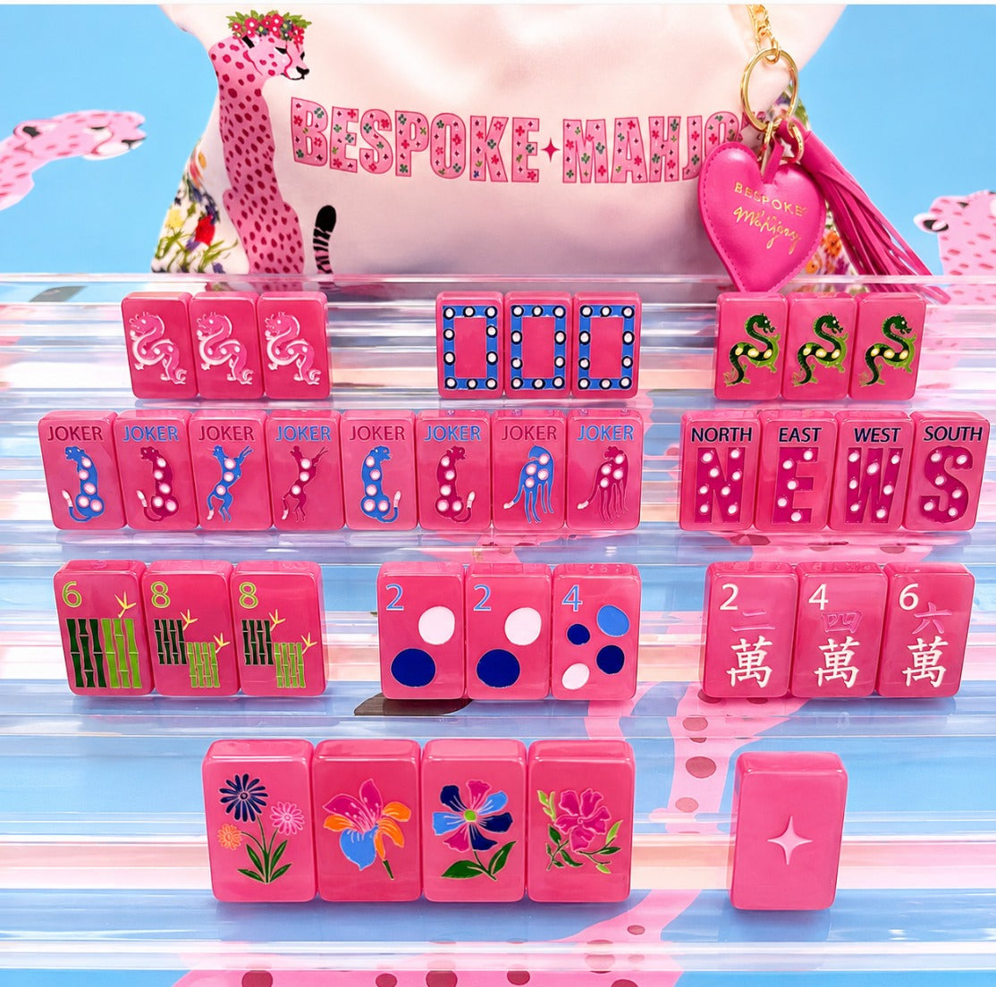 Springtime Safari - Wild Pink Pearl – Bespoke Mahjong