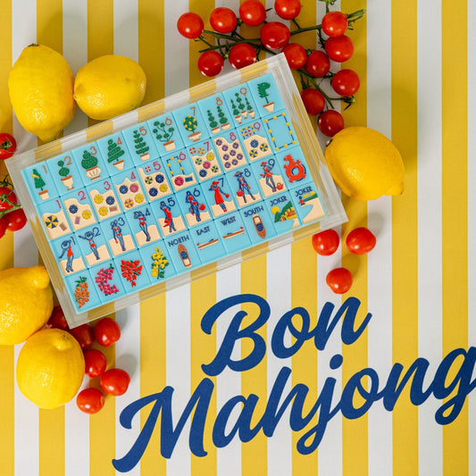 Riviera Jet Set Mahjong Tiles _ Luxury Ocean & Beach Mahjong Set French_Italian – Southern Sparrow