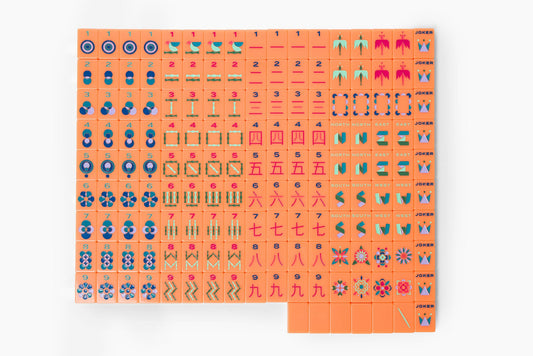 The Minimal Line - Mahjong Tile Set - Barney Orange Mahjong Tiles– The Mahjong Line