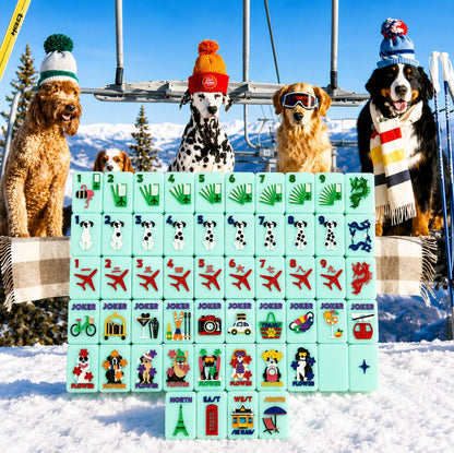 Bespoke X Gray Malin Getaway Dogs Mahjong Tiles - Icy Blue – Bespoke Mahjong