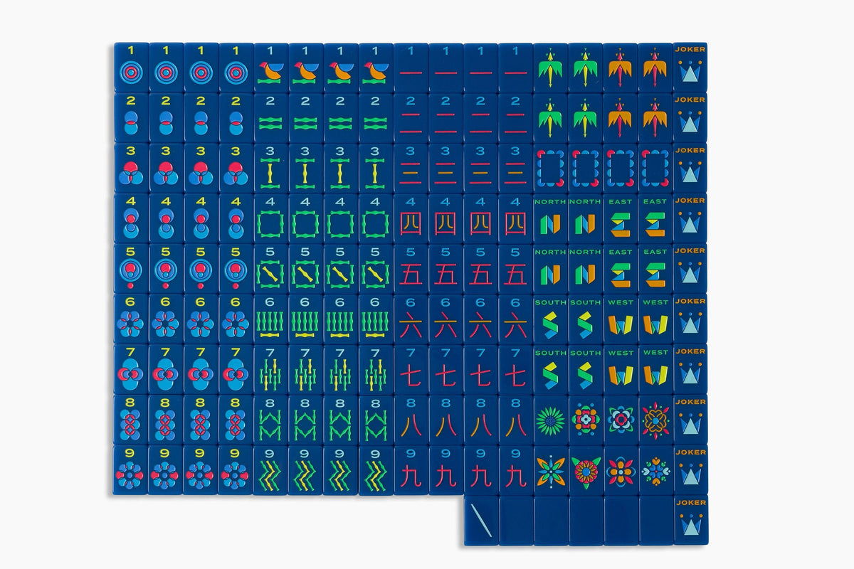 The Minimal Line - Mahjong Tile Set - Admiral Blue Mahjong Tiles– The Mahjong Line