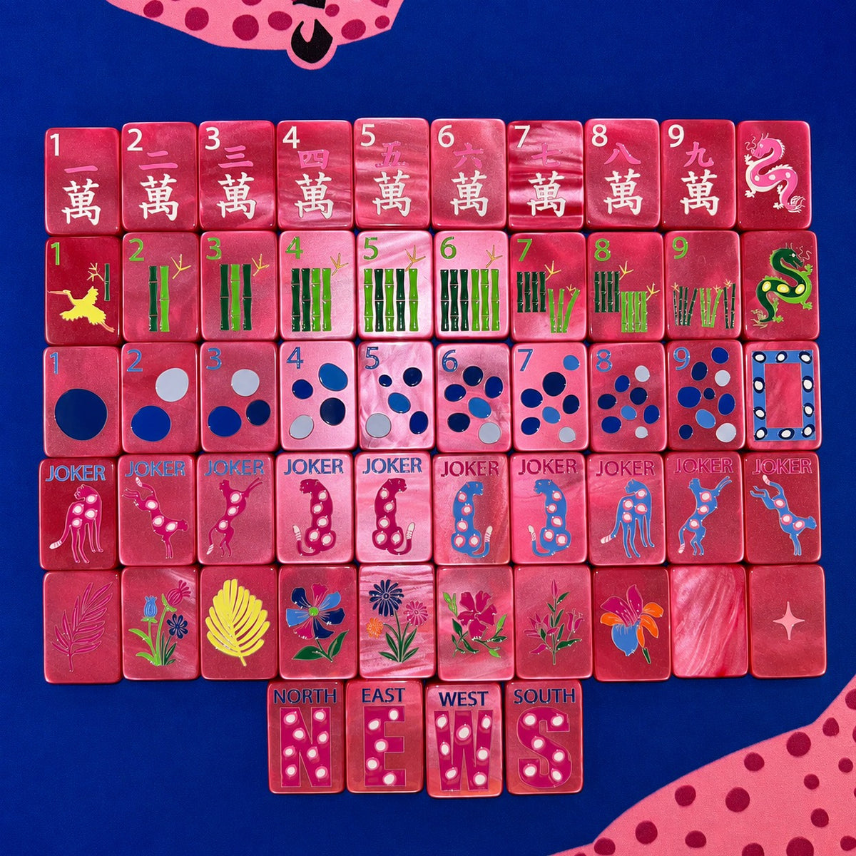 Springtime Safari - Wild Pink Pearl – Bespoke Mahjong