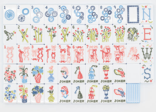 Miss Darling Cameo Blue_ Mahjong Tile Set – Miss Mahjong