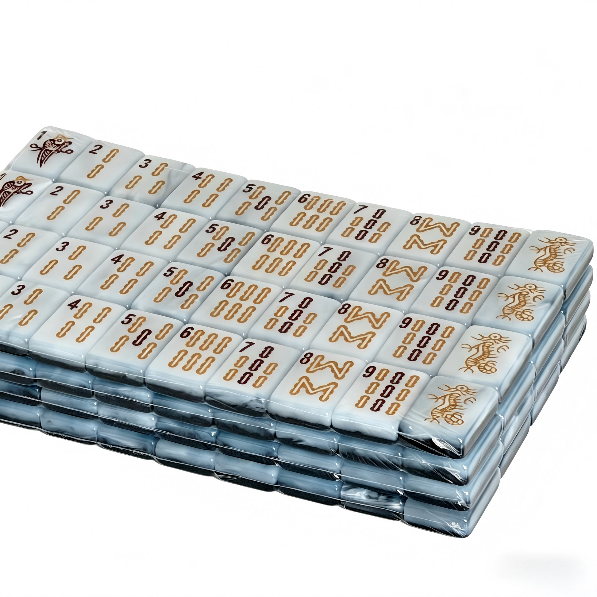 American Mahjong Set by USA Mahjong Co. with 166 sleek black acrylic tiles, including jokers and spare tiles, Midnight Onyx design