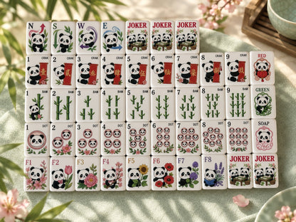Panda Blossom | American Mahjong Tiles Set