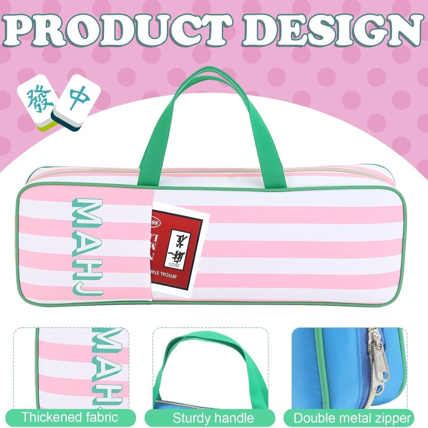 Interior view of USA Mahjong Co. socialite travel kit with space for four acrylic racks and a full 166-tile Mahjong set in a luxury carrying bag.