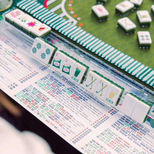 Fairways & Flowers | American Mahjong Set - 166 Tiles with Green Striped Backs
