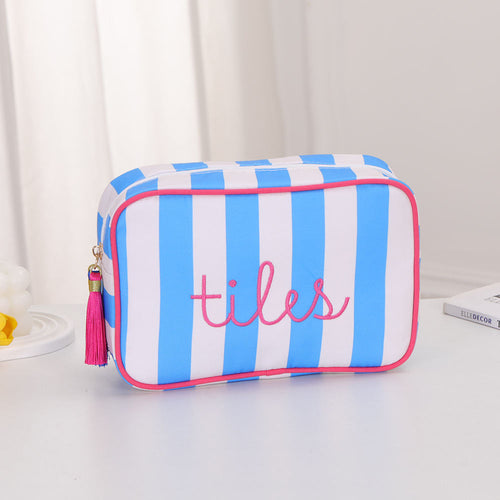 Premium Padded Case with Tassel-NMJL Mahjong Signature Striped Tile Bag