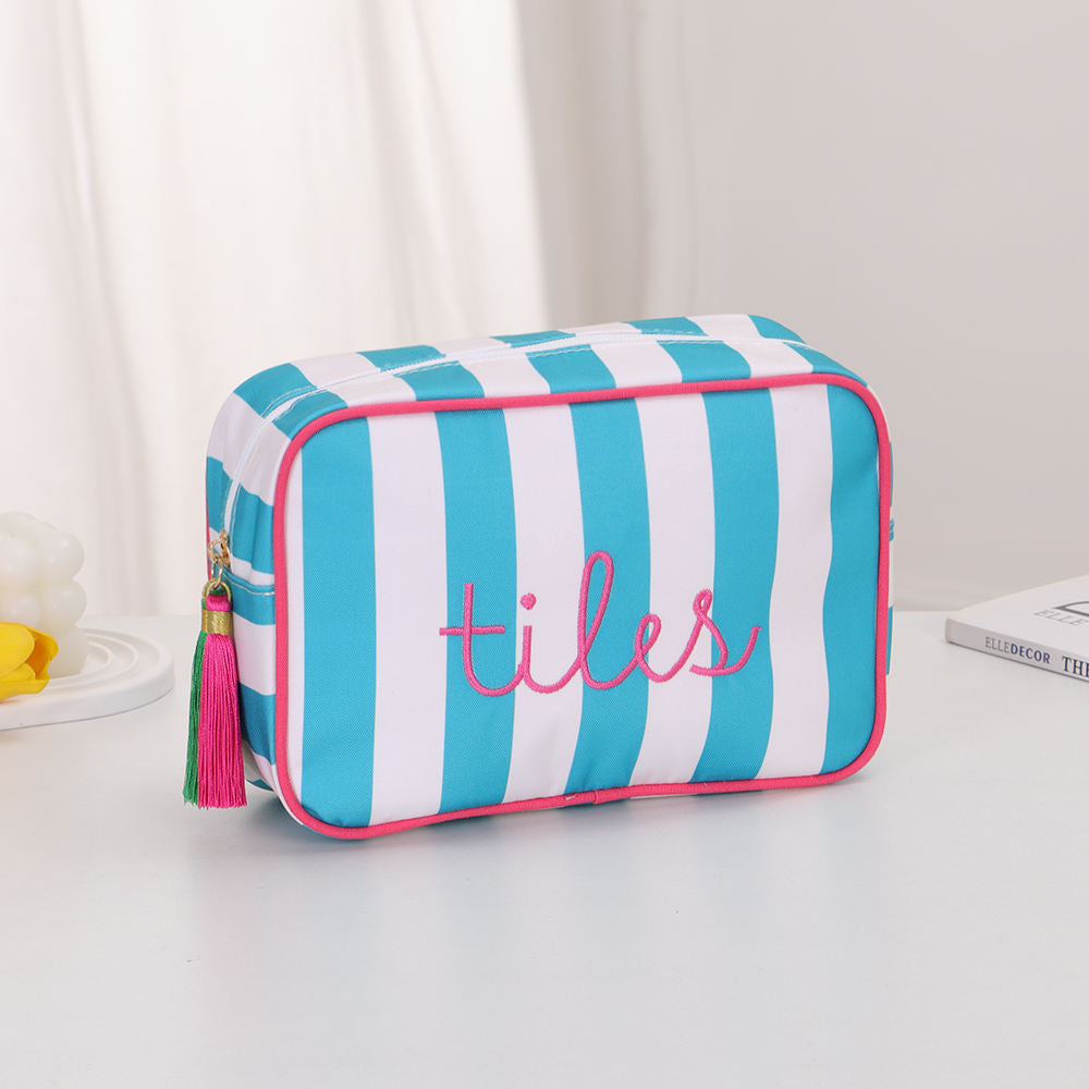 Premium Padded Case with Tassel-NMJL Mahjong Signature Striped Tile Bag