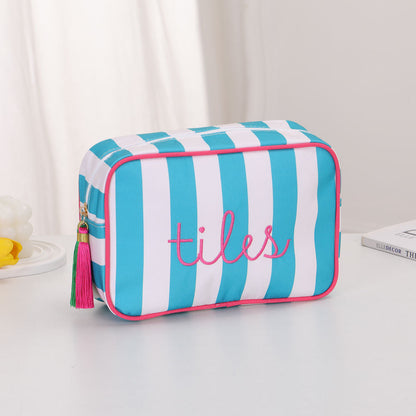 Premium Padded Case with Tassel-NMJL Mahjong Signature Striped Tile Bag