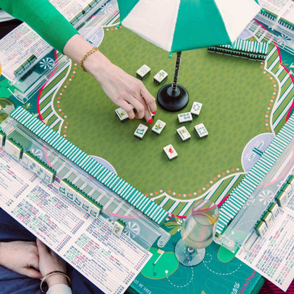 Fairways & Flowers | American Mahjong Set - 166 Tiles with Green Striped Backs