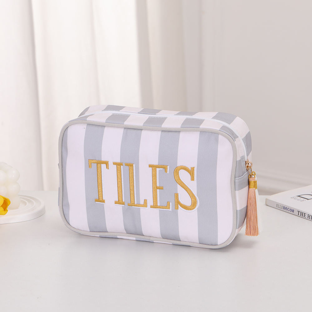 Premium Padded Case with Tassel-NMJL Mahjong Signature Striped Tile Bag