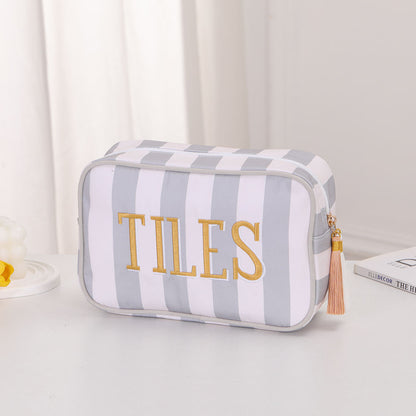 Premium Padded Case with Tassel-NMJL Mahjong Signature Striped Tile Bag