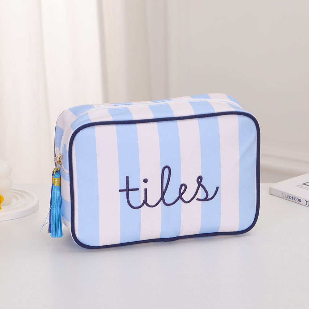 Premium Padded Case with Tassel-NMJL Mahjong Signature Striped Tile Bag