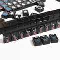 Melamine NMJL Tournament Mahjong - Black Crak Tiles with Neon Numerals and English Letters