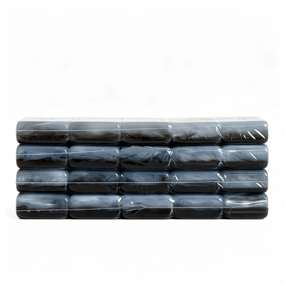 American Mahjong Set by USA Mahjong Co. featuring 166 black acrylic tiles with sleek Onyx finish and professional 32g weight feel