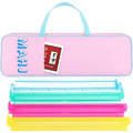 Soft pink Mahjong bag by USA Mahjong Co. with four clear acrylic racks and luxury carry case for The Socialite Travel Kit.