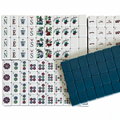 American Mahjong Set by USA Mahjong Co. with 166 weighted teal blue tiles featuring a compass wind design.